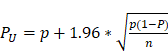 Formula for upper value of P